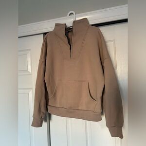 Women’s Tan Half Zip Pullover Sweater